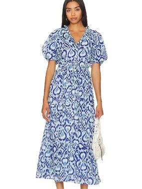 Banjanan Poppy Blue Midi Dress Size M